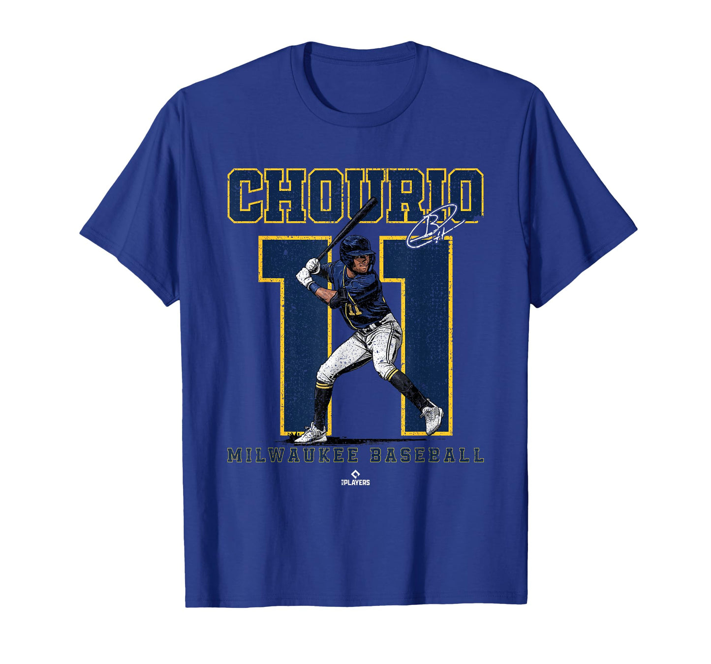 Number and Portrait Jackson Chourio Milwaukee MLBPA T-Shirt