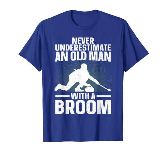 Best Curling Art for Grandpa Men Curling Sport Curling Lover T-Shirt