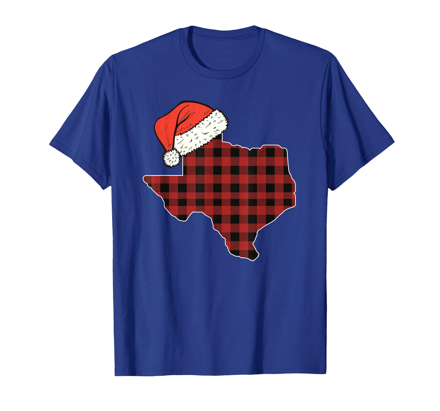 Texas Plaid Christmas Santa Hat Holiday Matching T-Shirt