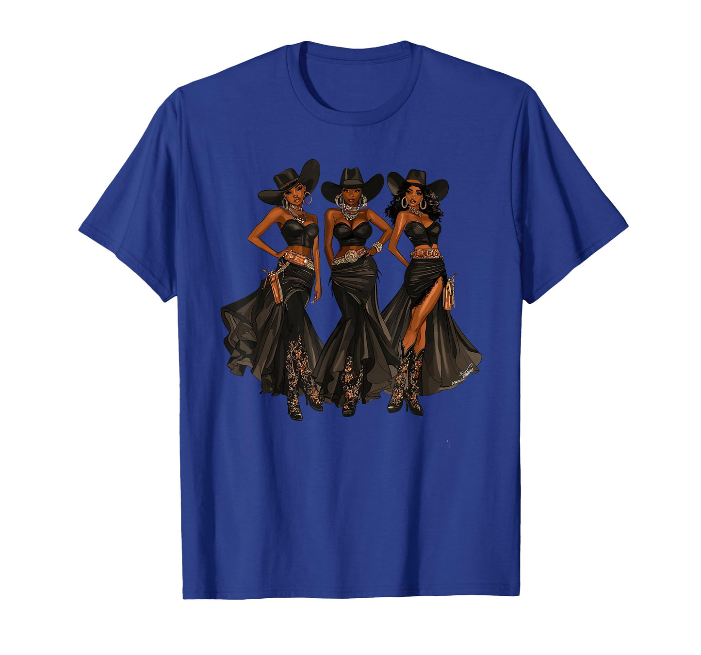 Black African American Cowgirl Western Country Texas Rodeo T-Shirt