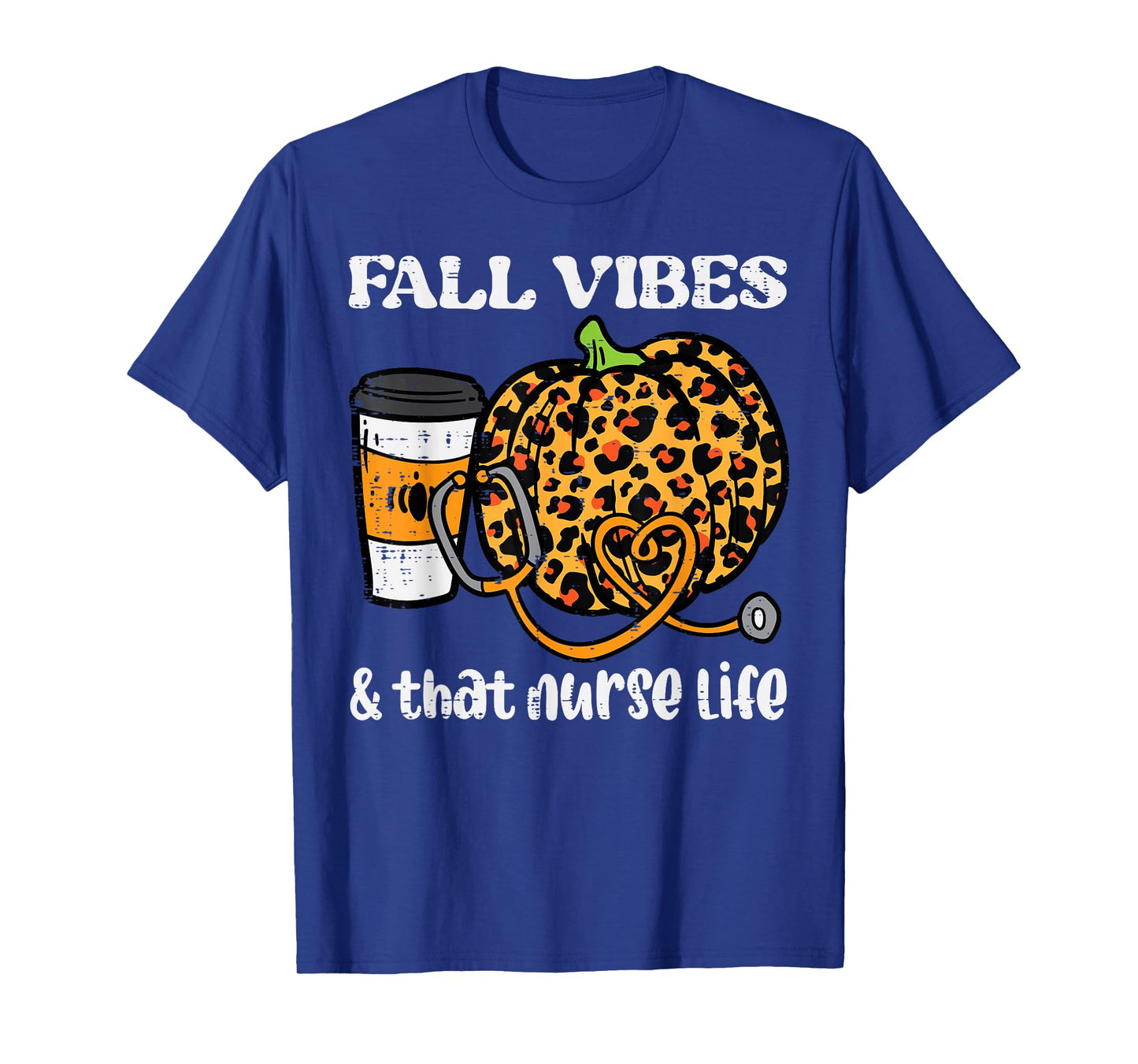 Pumpkin Fall Vibes Nurse Halloween Thanksgiving Scrub Women T-Shirt