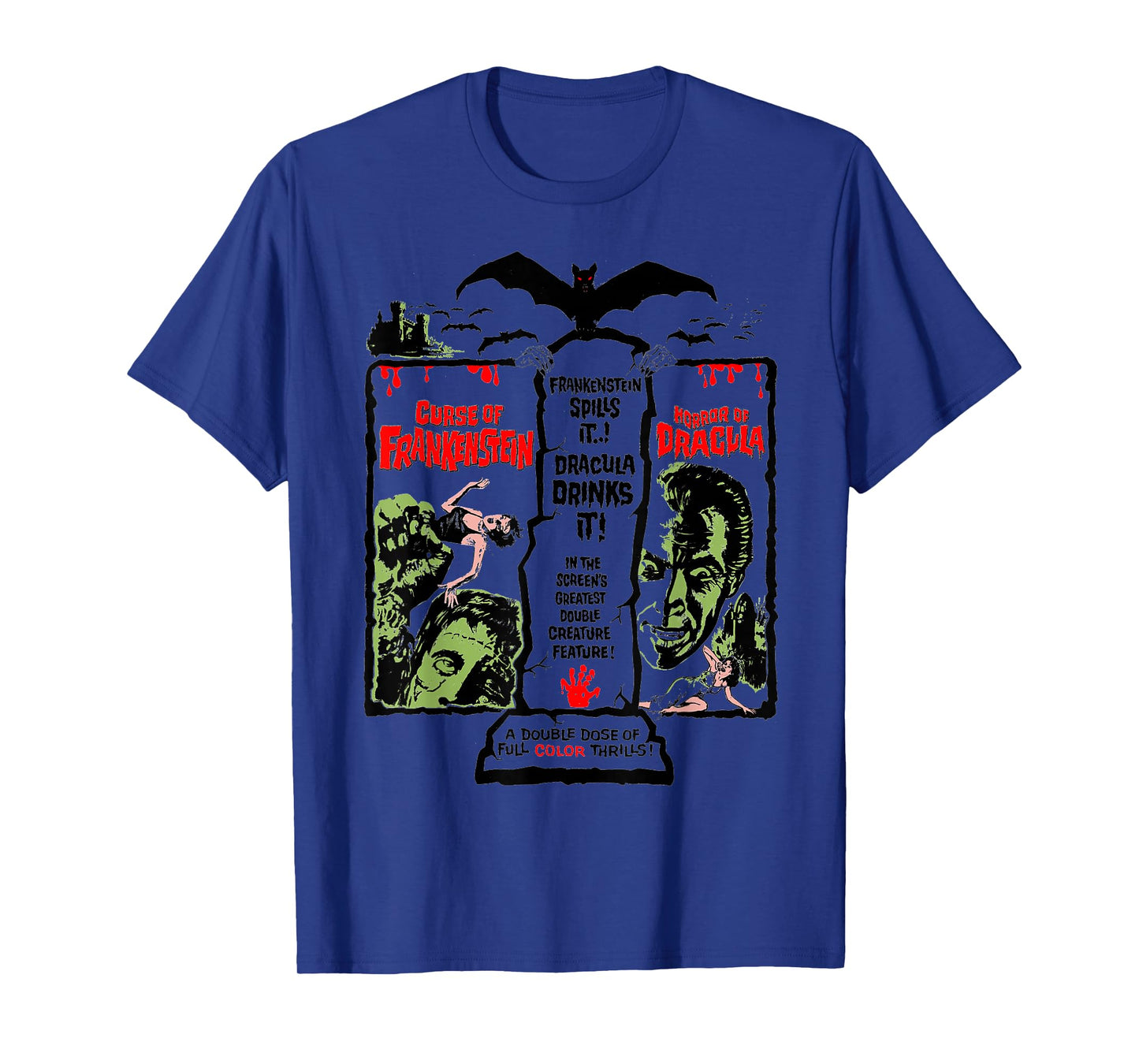 Horror Scene Sexy Dracula Halloween Frankenstein Horror T-Shirt