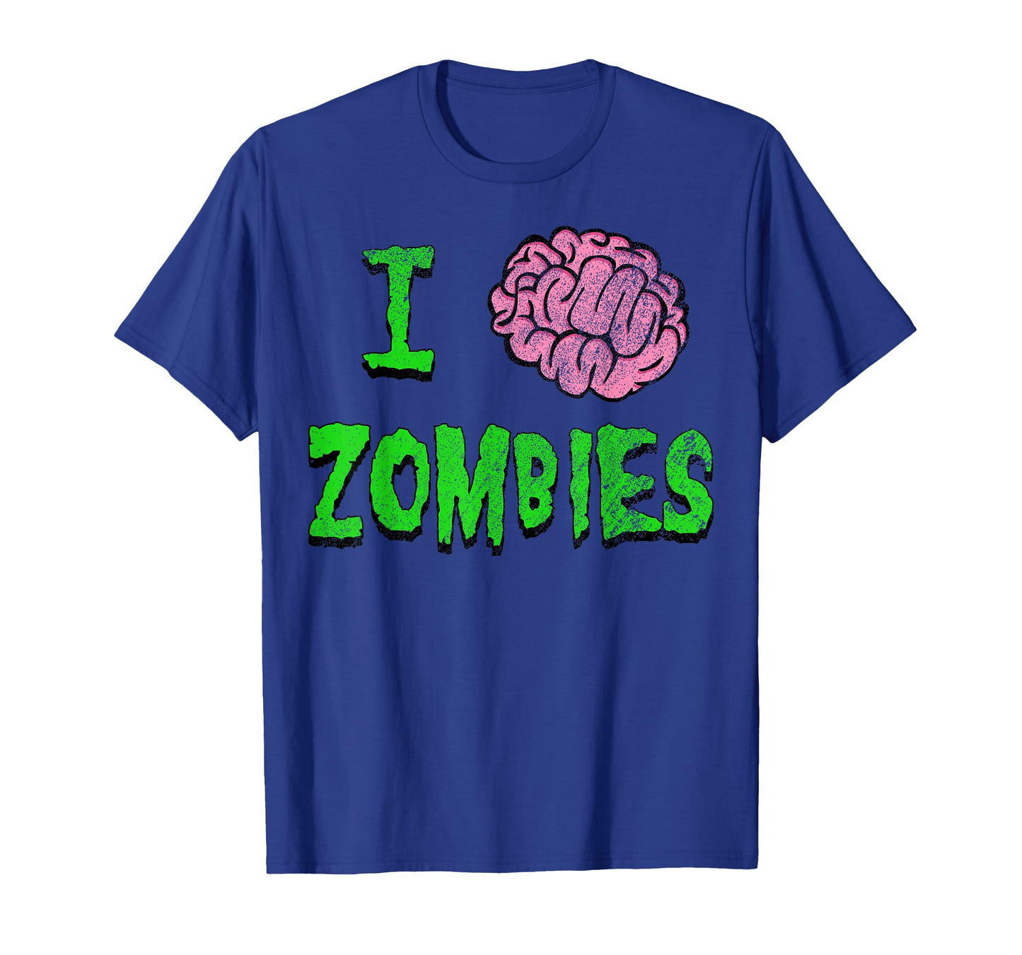 I Heart Zombies - I Brain Zombies Shirt - Distressed Grunge T-Shirt