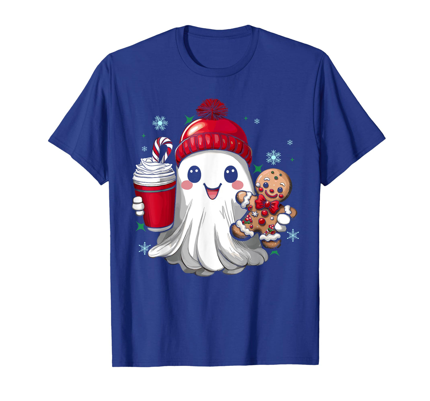Cute Christmas Ghost Boujee Merry Christmas Gifts Women Kids T-Shirt