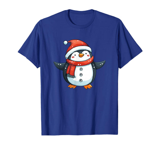 Snowman Penguin - Penguin Christmas T-Shirt
