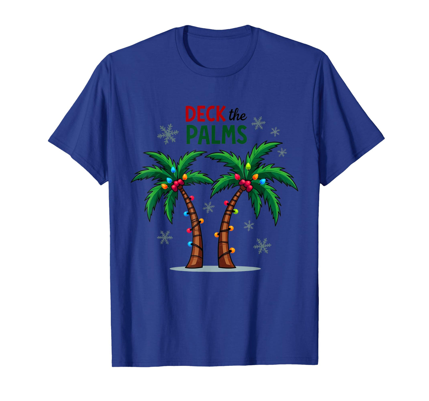 Deck The Palms Tropical Hawaii Christmas Palm Tree Lights T-Shirt