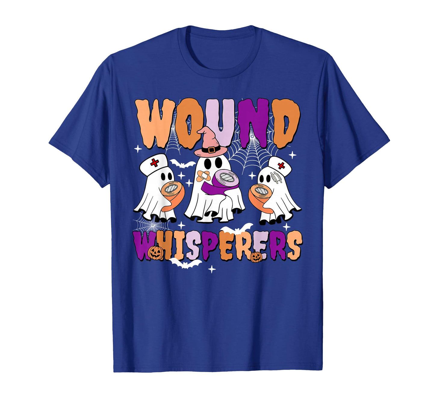 Retro Wound Whisperers Ghost Wound Care Nurse RN Halloween T-Shirt
