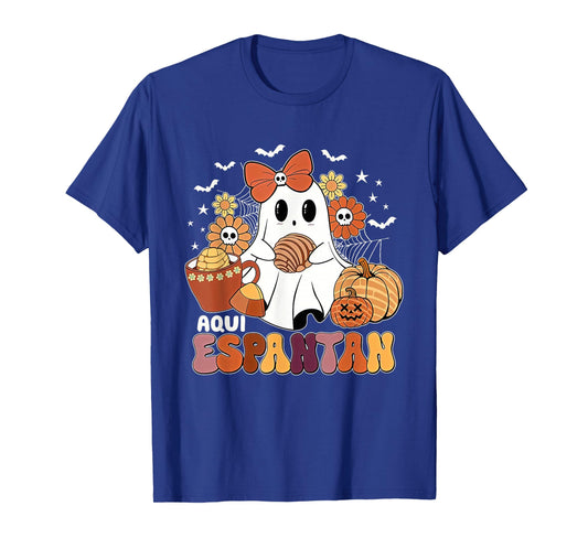 Aqui espantan Dia de Muertos Spanish Mexican Halloween Funny T-Shirt