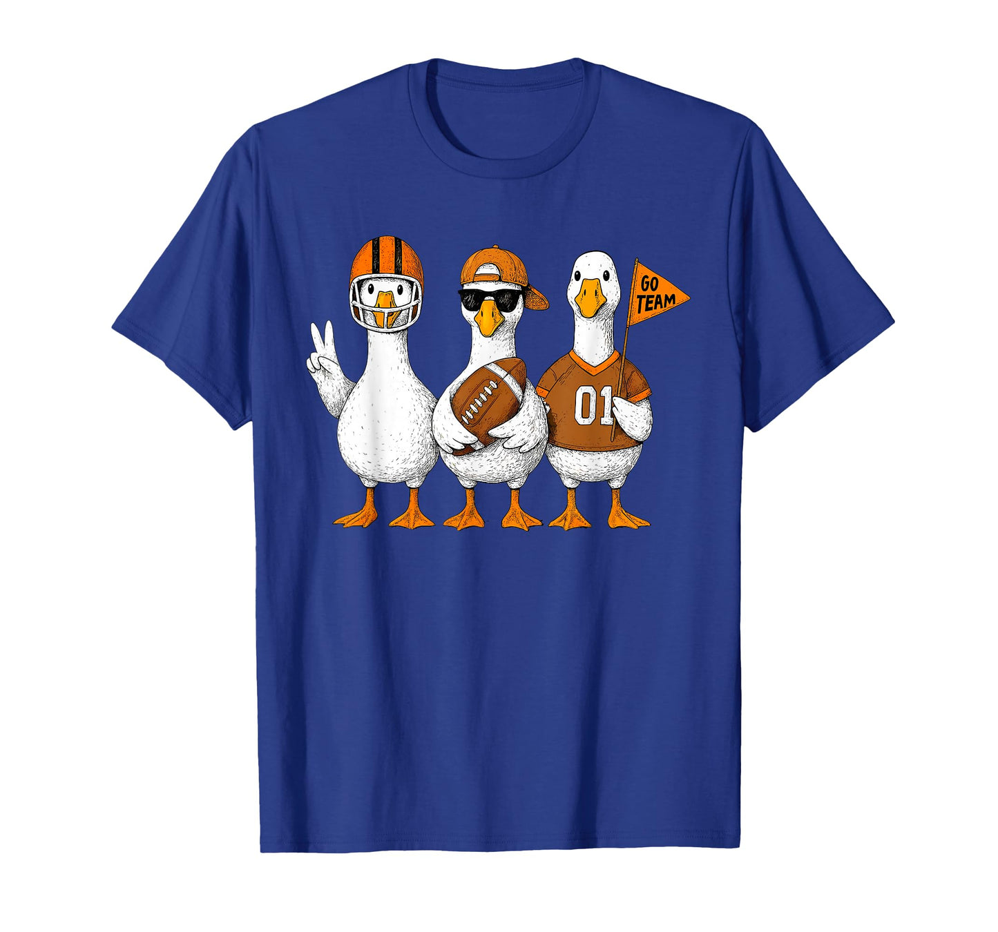 Funny Silly Goose Duck Football Fall Football Game Day Cheer T-Shirt