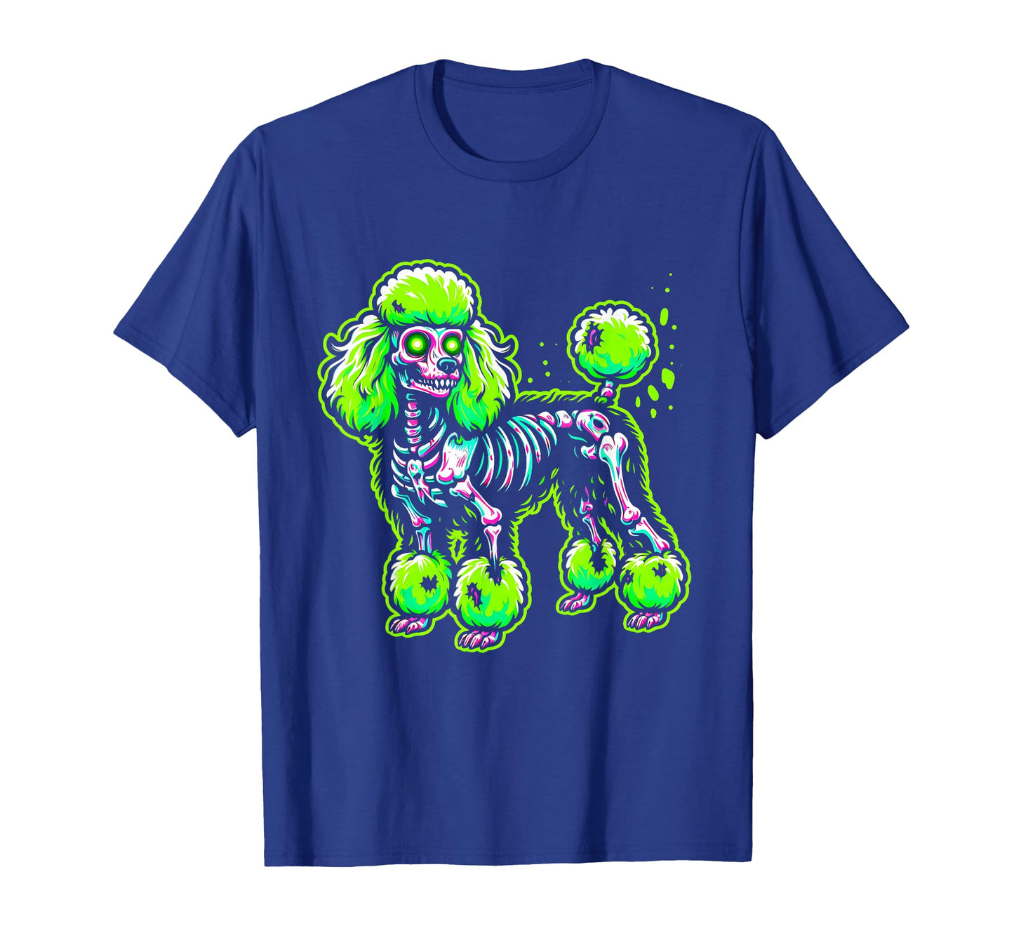 Zombie Poodle Dog Ghost Dark Halloween Horror Skeleton Gifts T-Shirt