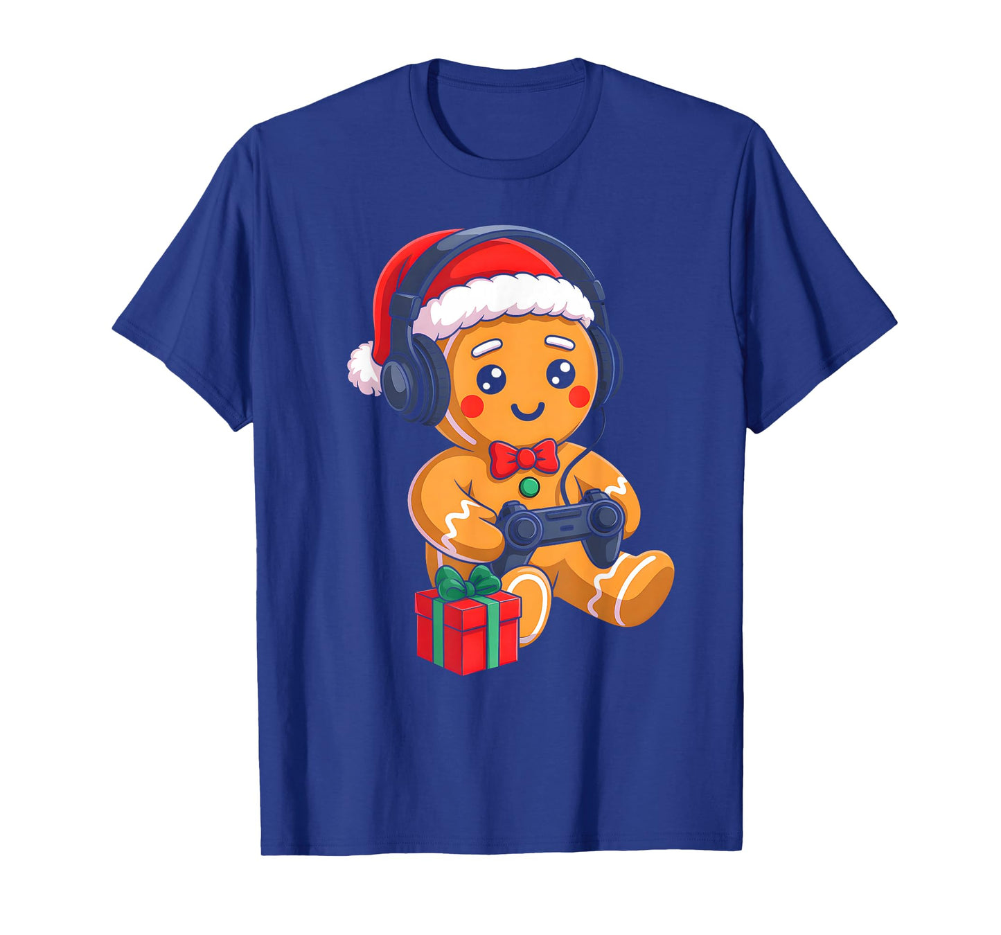 Funny Christmas Gingerbread Man Video Gamer Gaming Boys Men T-Shirt
