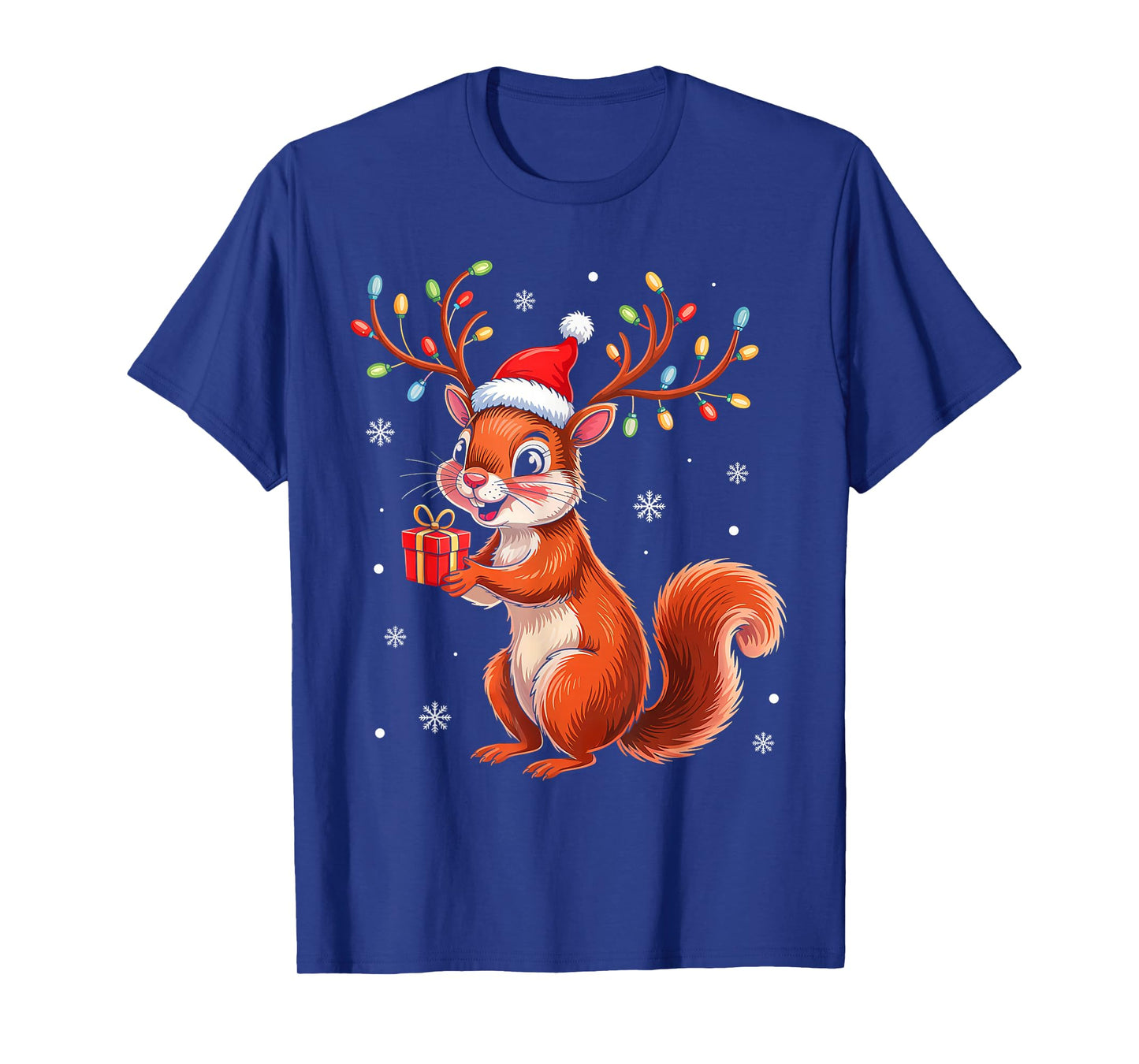 Squirrel Christmas Lights Santa Xmas Family Matching Pajama T-Shirt