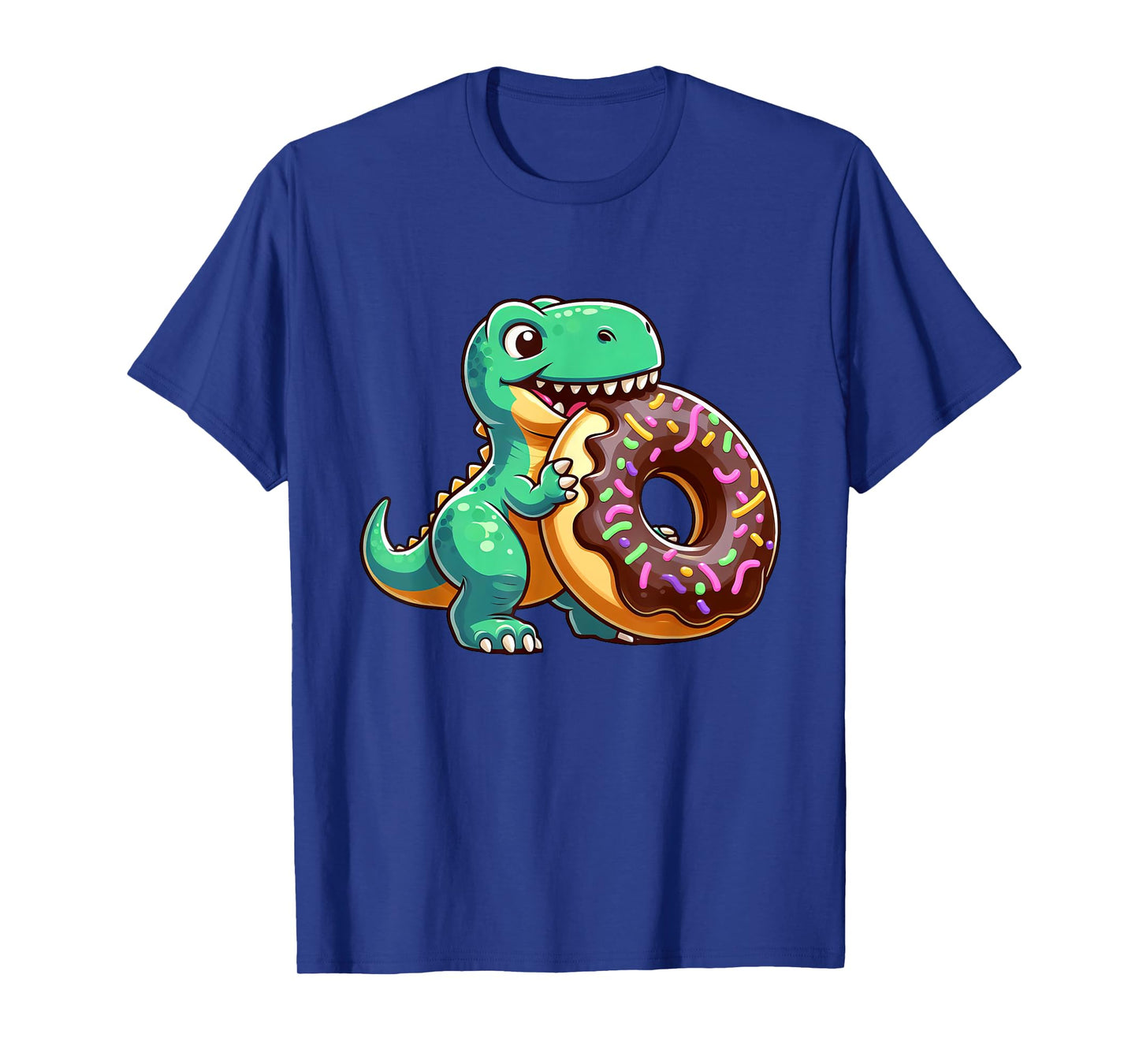 Funny Dino T-Rex Eating Donut T-Shirt