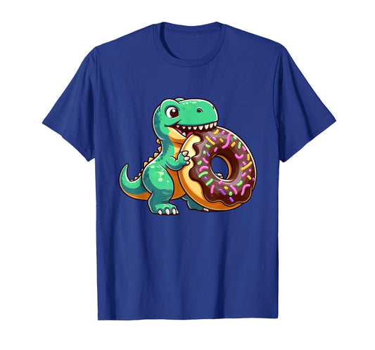 Funny Dino T-Rex Eating Donut T-Shirt