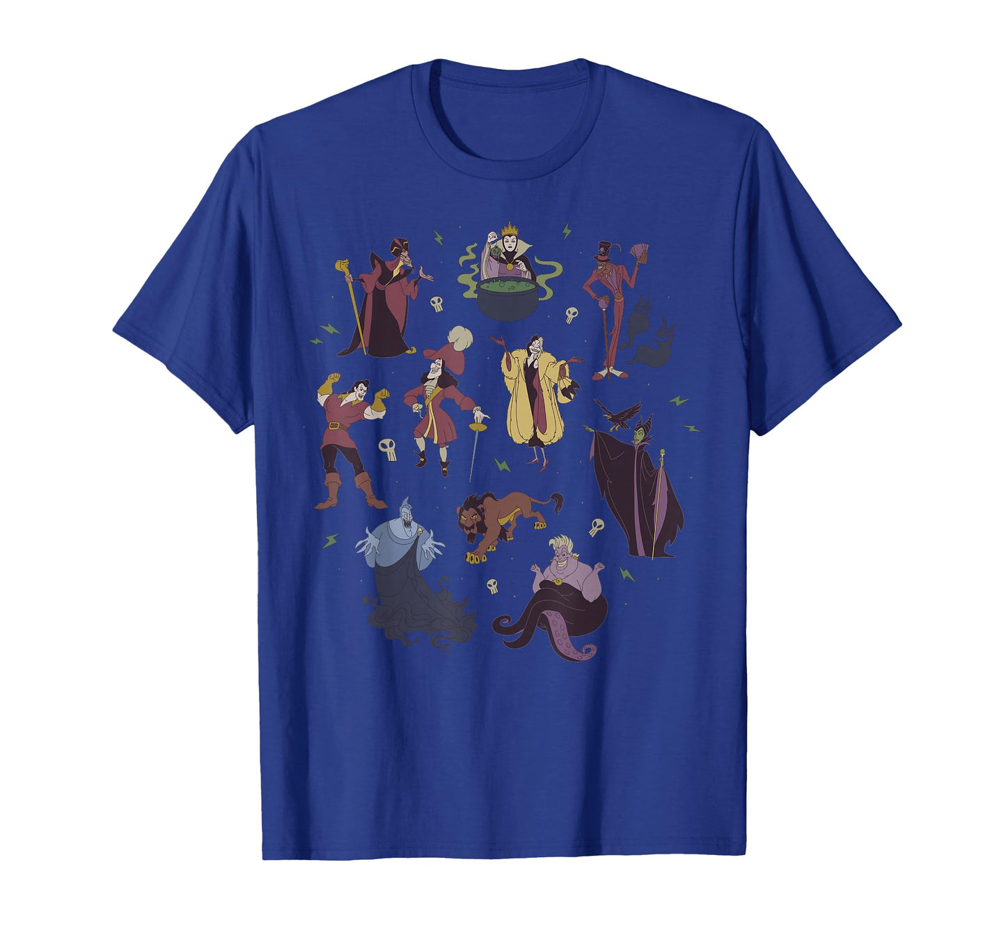 Disney Villains Group Shot Doodles T-Shirt Small