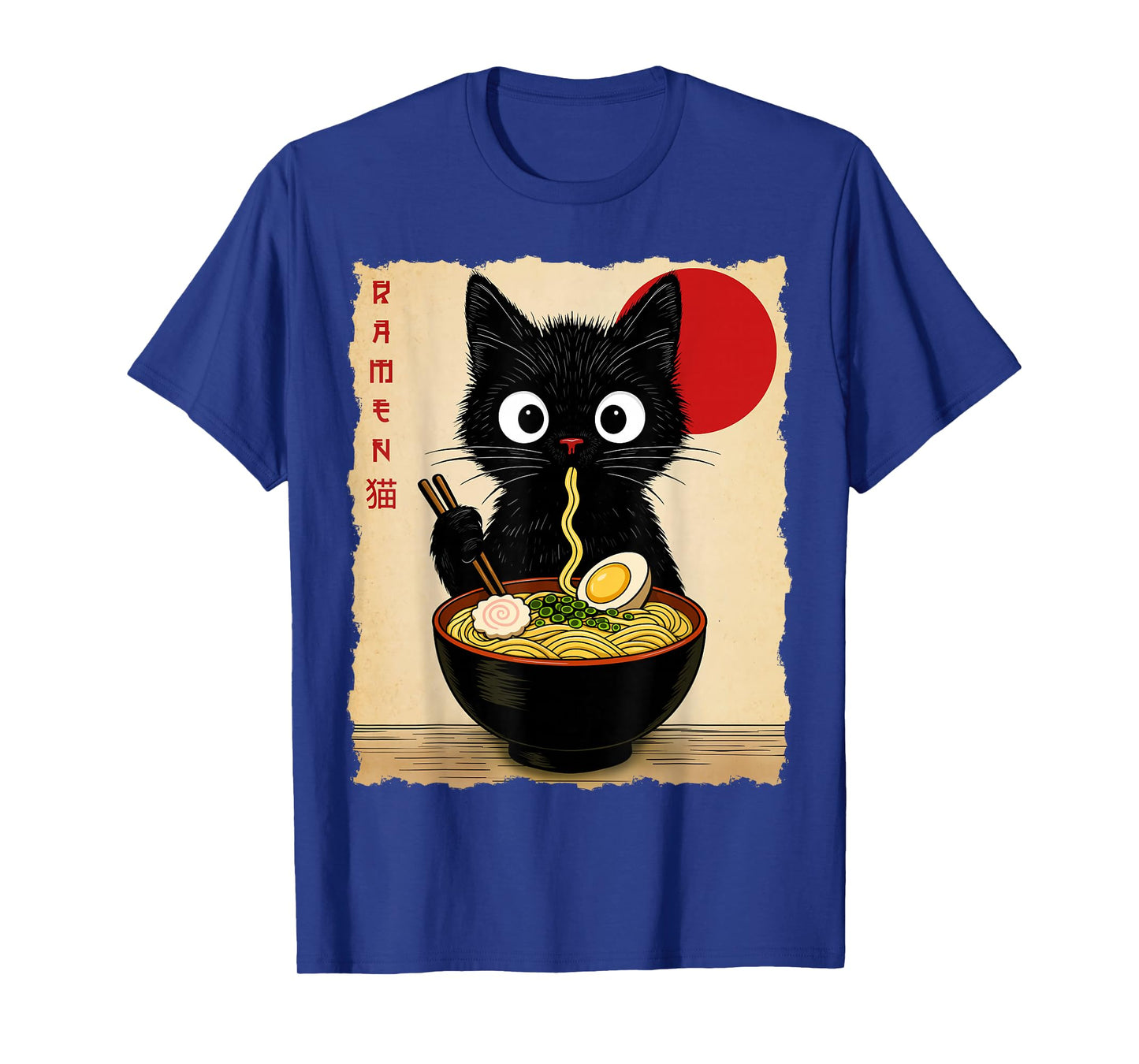 Anime Cat Ramen Japanese Funny Cat Graphic Tees Anime Gifts T-Shirt