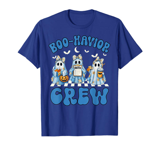Groovy Boo Havior Crew Behavior Analyst Halloween Blue Denim T-Shirt