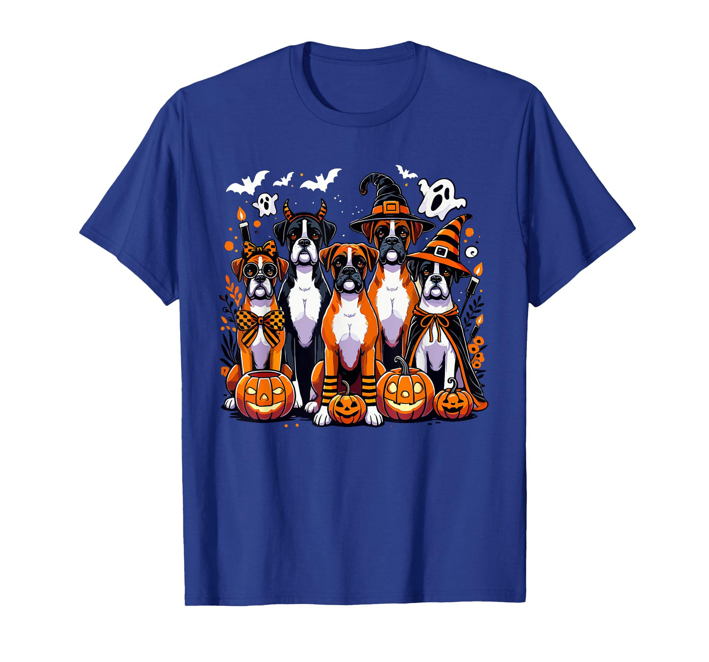 Boxer Halloween Costume, Dog Ghost Witch Hat Men Women Kids T-Shirt