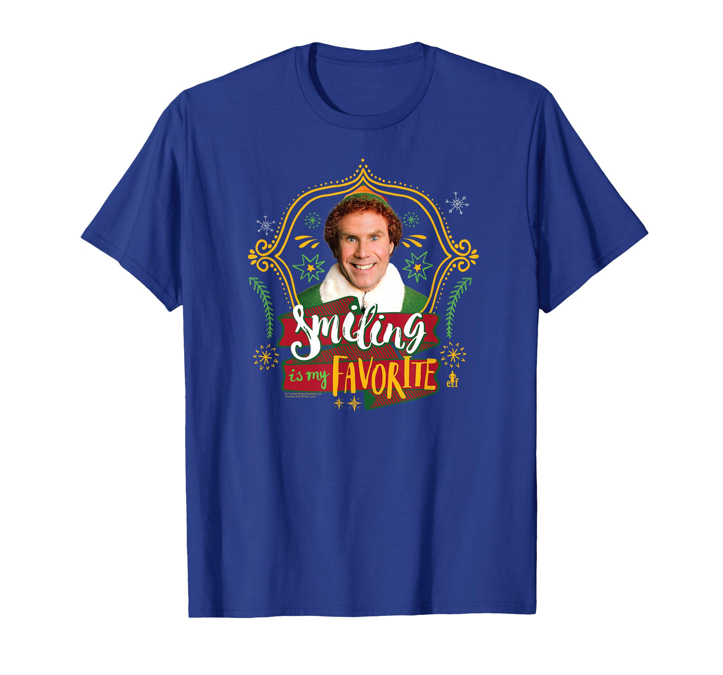 Elf Smiling's My Favorite Doodles and Frame Funny Christmas T-Shirt