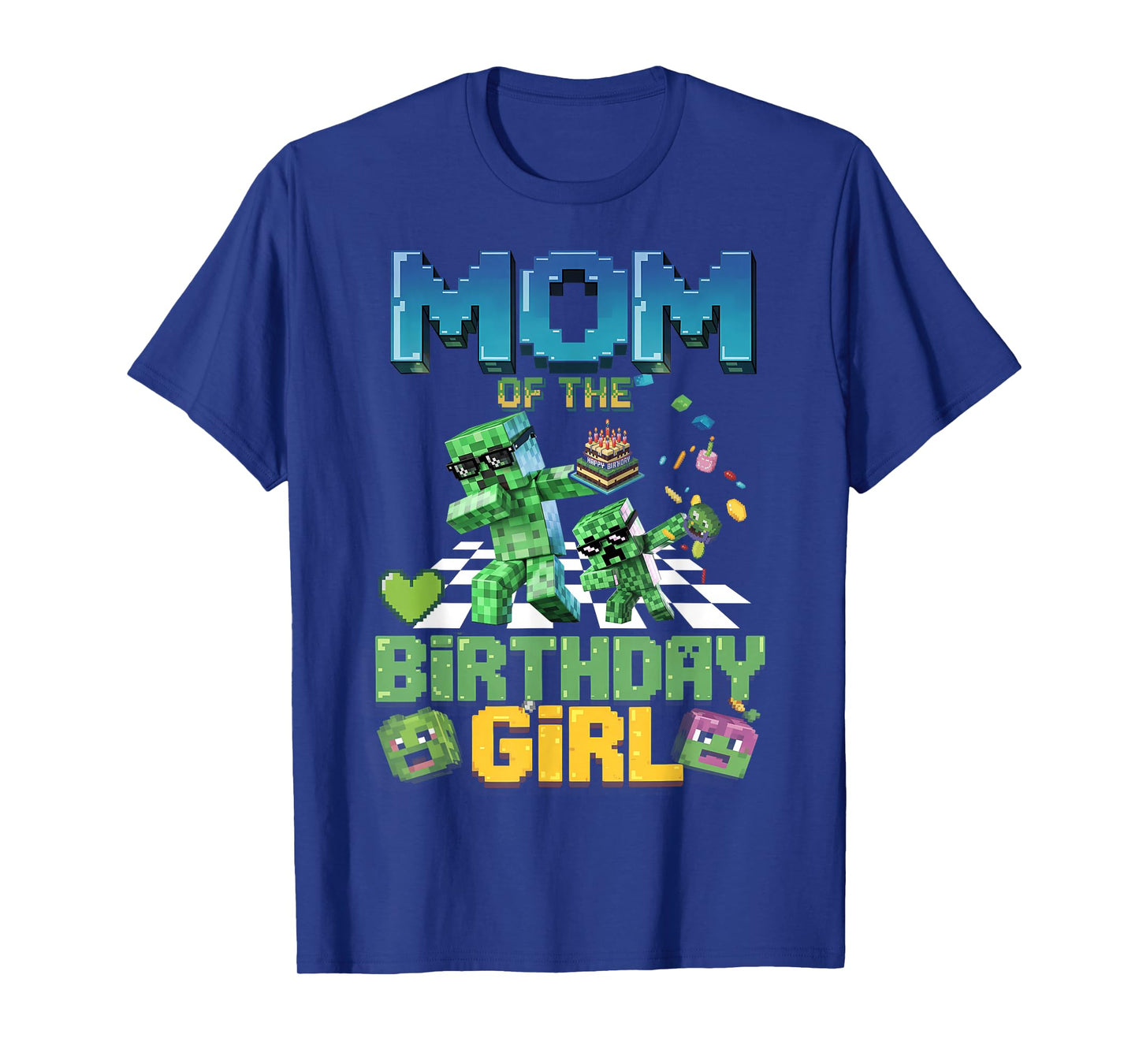 Mom of the Birthday Girl Funny Video Game Pixel Girl T-Shirt