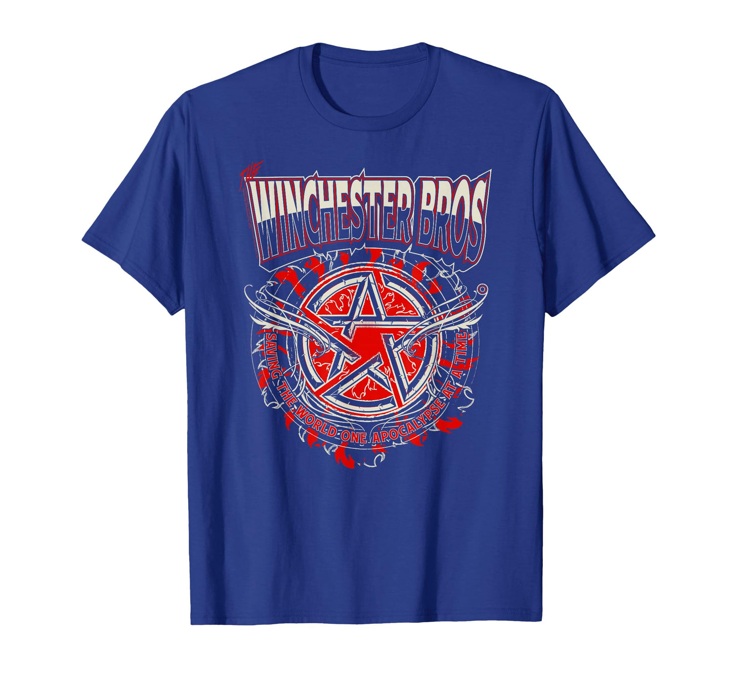 Supernatural Winchester Bros Red Pentagram TV Show T-Shirt