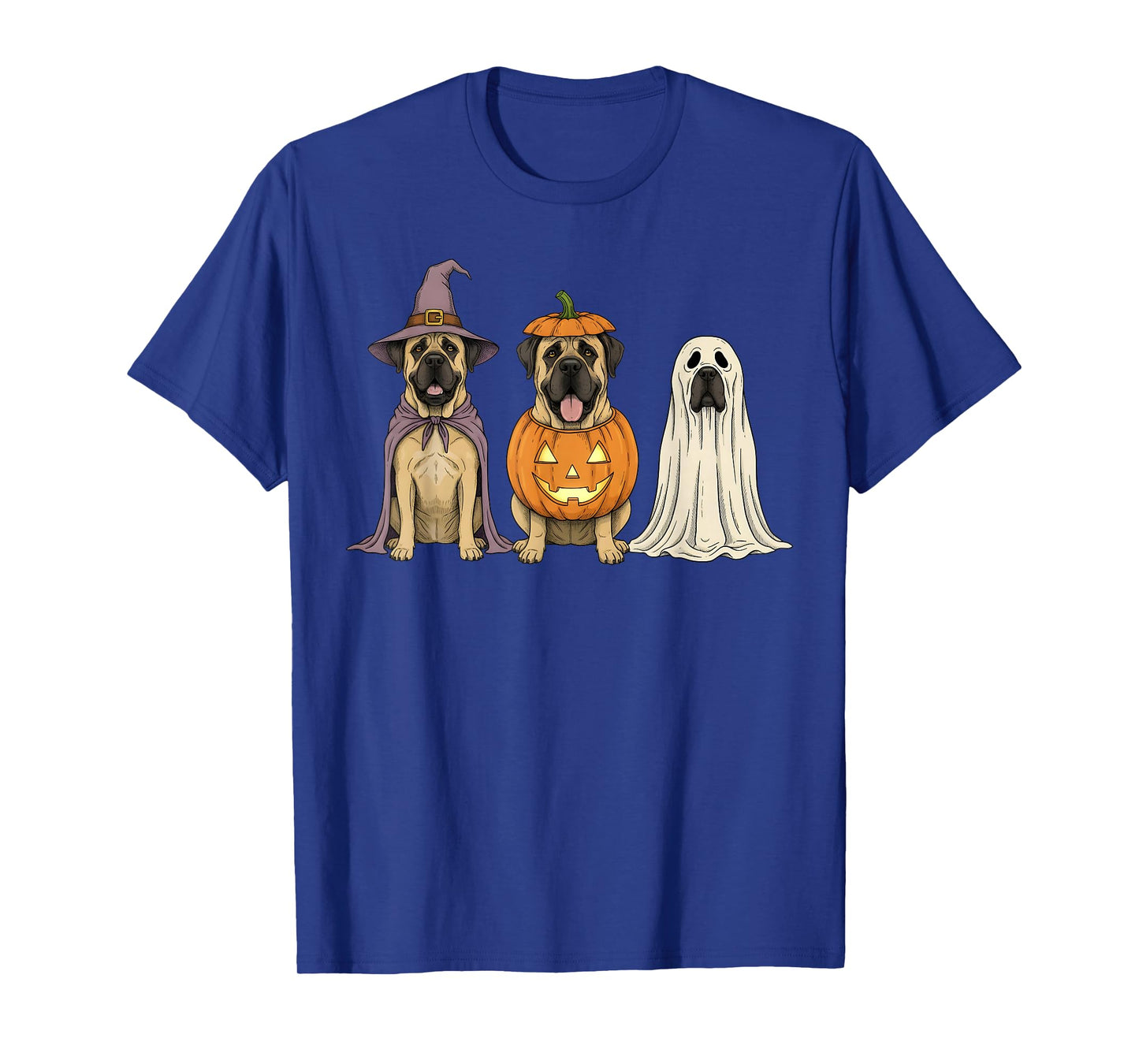Spooky Ghost English Mastiff Pumpkin Halloween Dog Lover T-Shirt