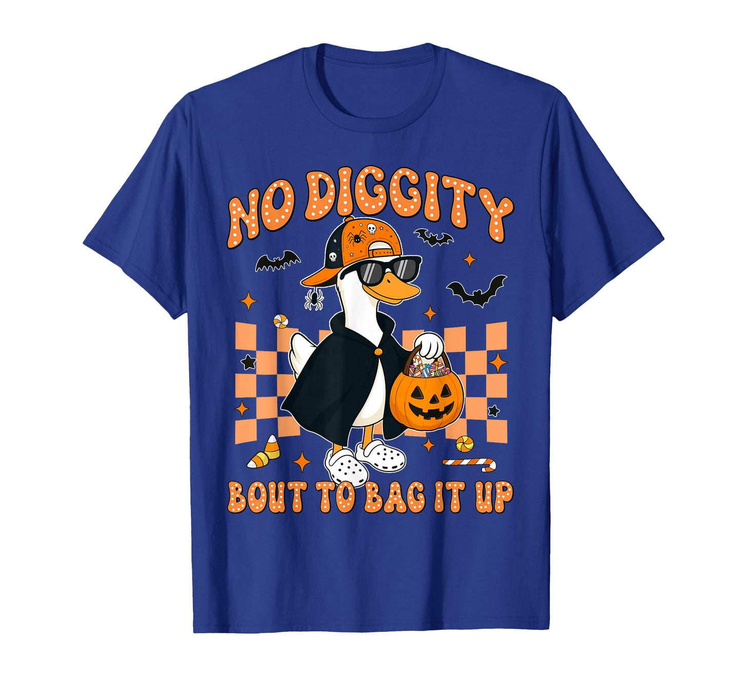 Halloween Goose Ghost No Diggity Bout to Bag it Up Kids Boys T-Shirt