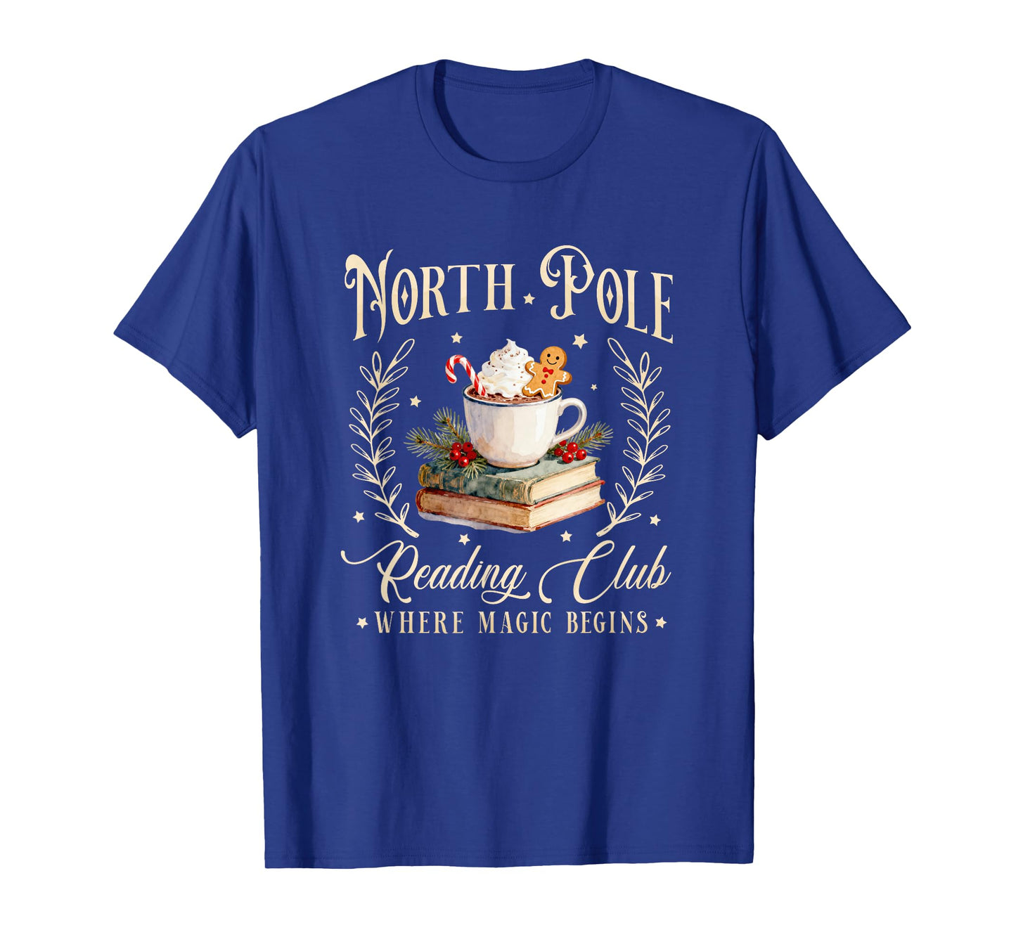 North Pole Reading Club Where Magic Begins Christmas Books T-Shirt