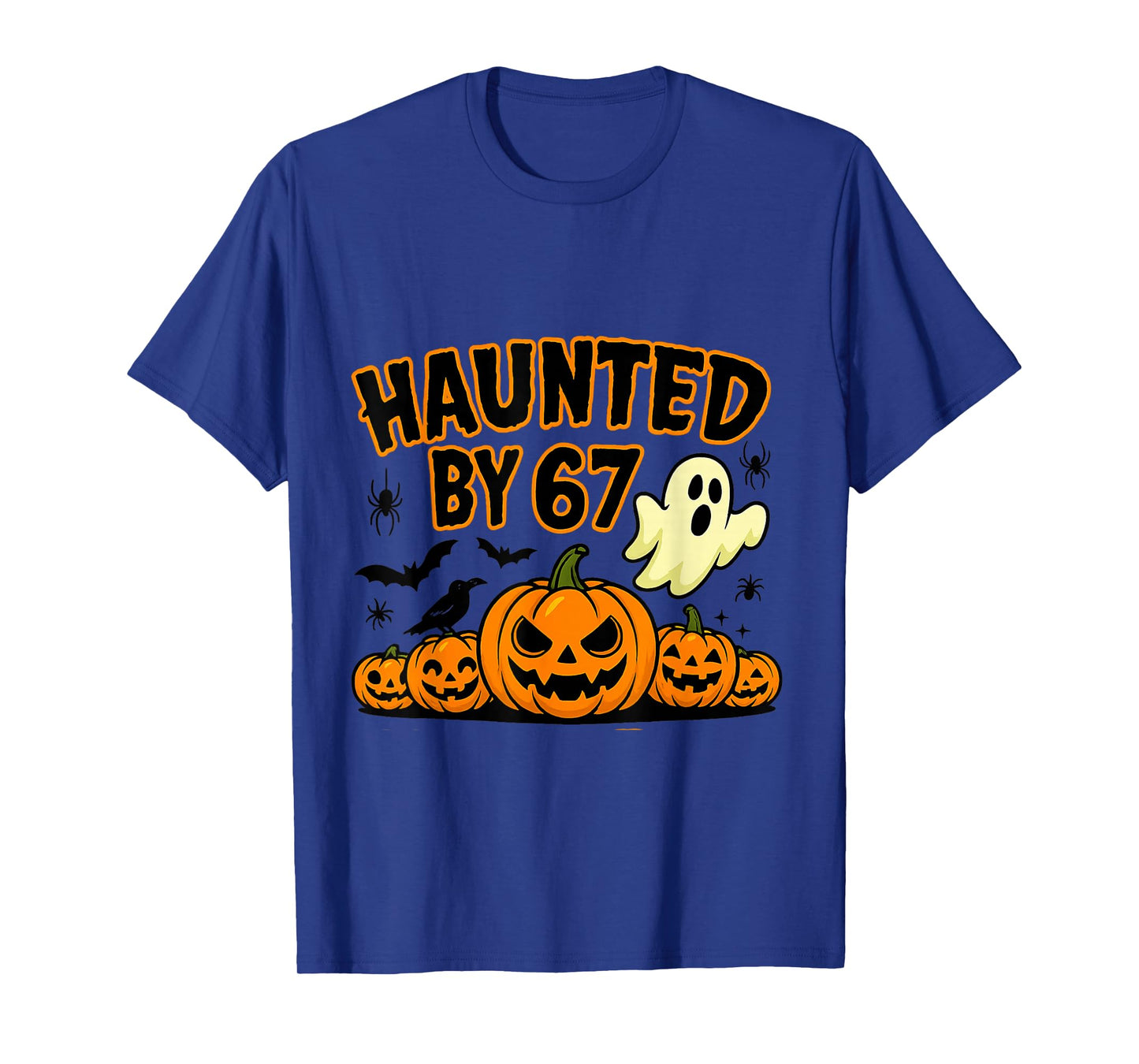 Haunted by 67 Six Seven Halloween Meme Ghost Pumpkin Design T-Shirt