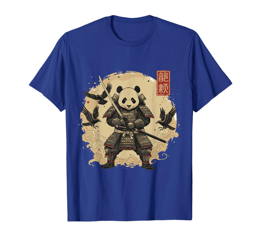 Samurai Panda Shirt Warrior Vintage Graphic Japanese Men T-Shirt