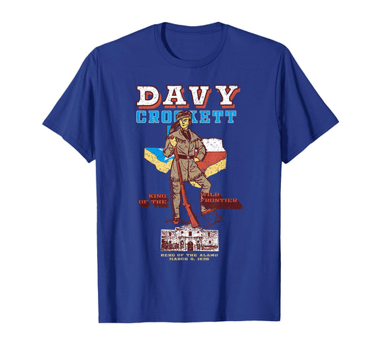 Davy Crockett Texas Alamo Cowboy Vintage Souvenir T-Shirt