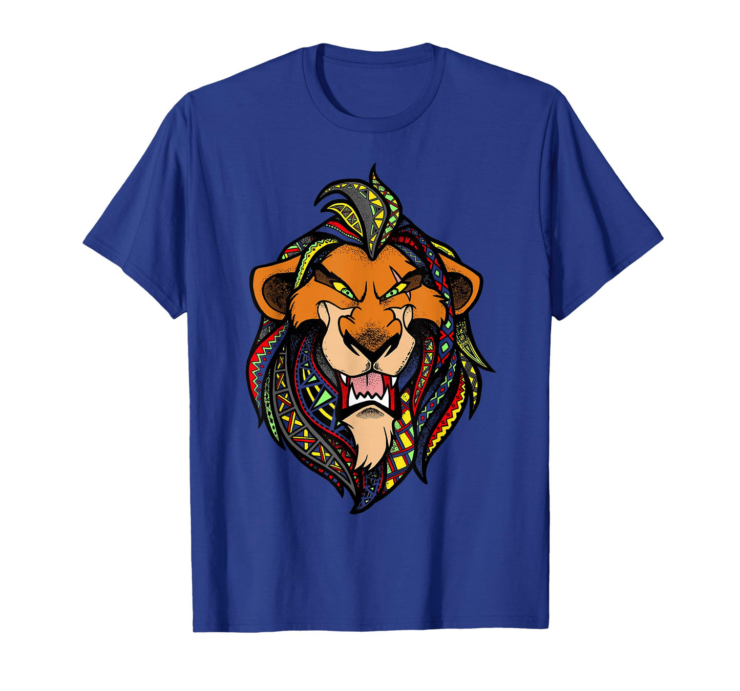 Disney Lion King Scar Pattern Fill Head Shot Portrait T-Shirt