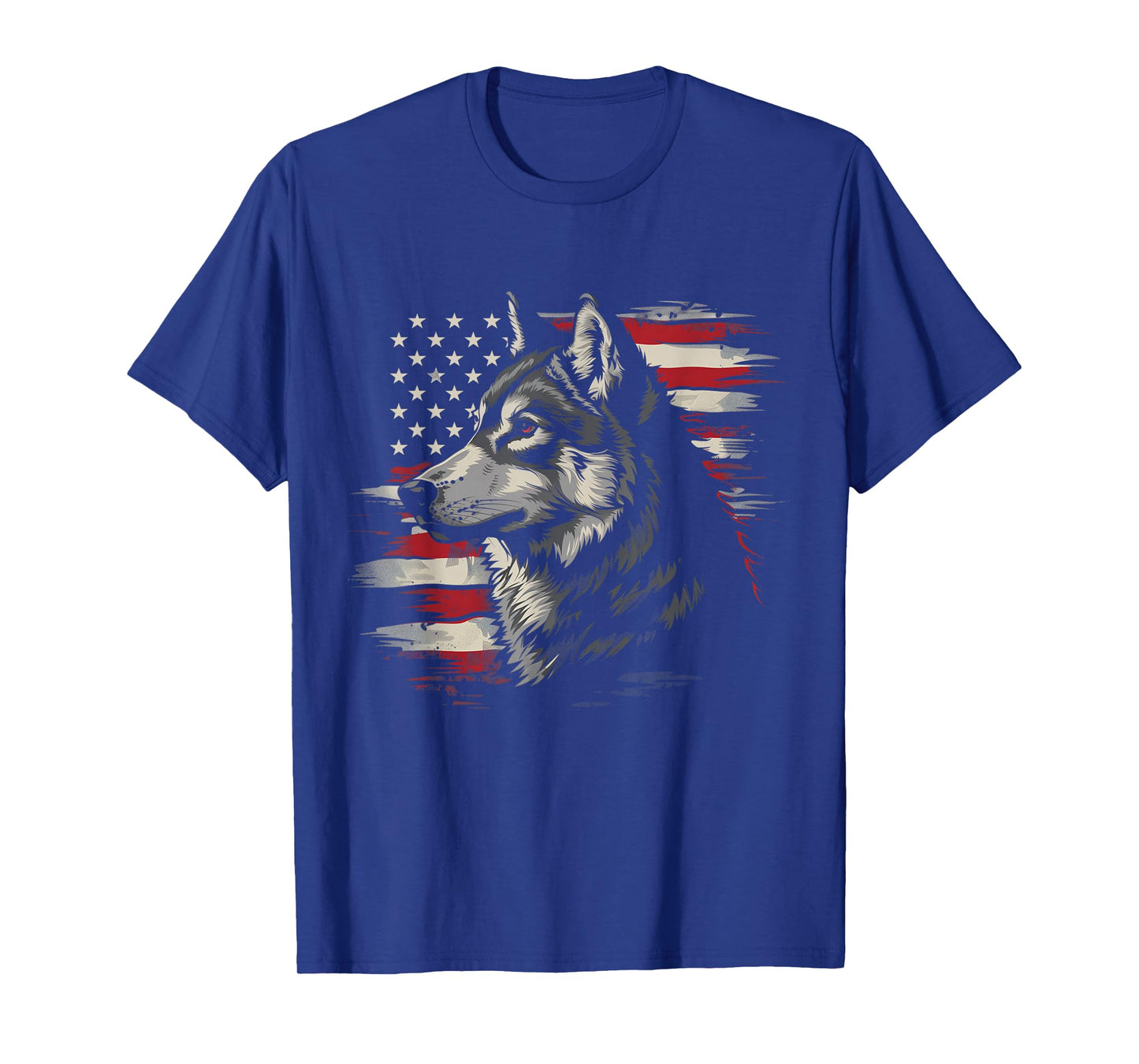 Wolf American Flag USA Patriotic Wolf Lover T-Shirt
