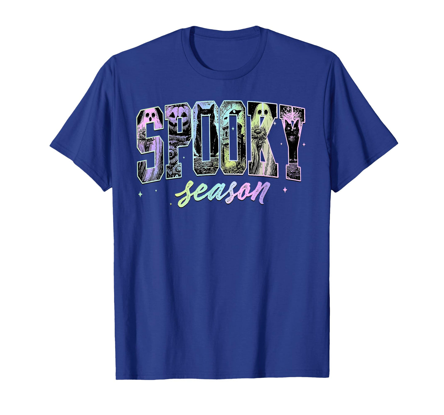 Spooky Season Halloween Ghost Pumpkin Cat Grave Men Women T-Shirt