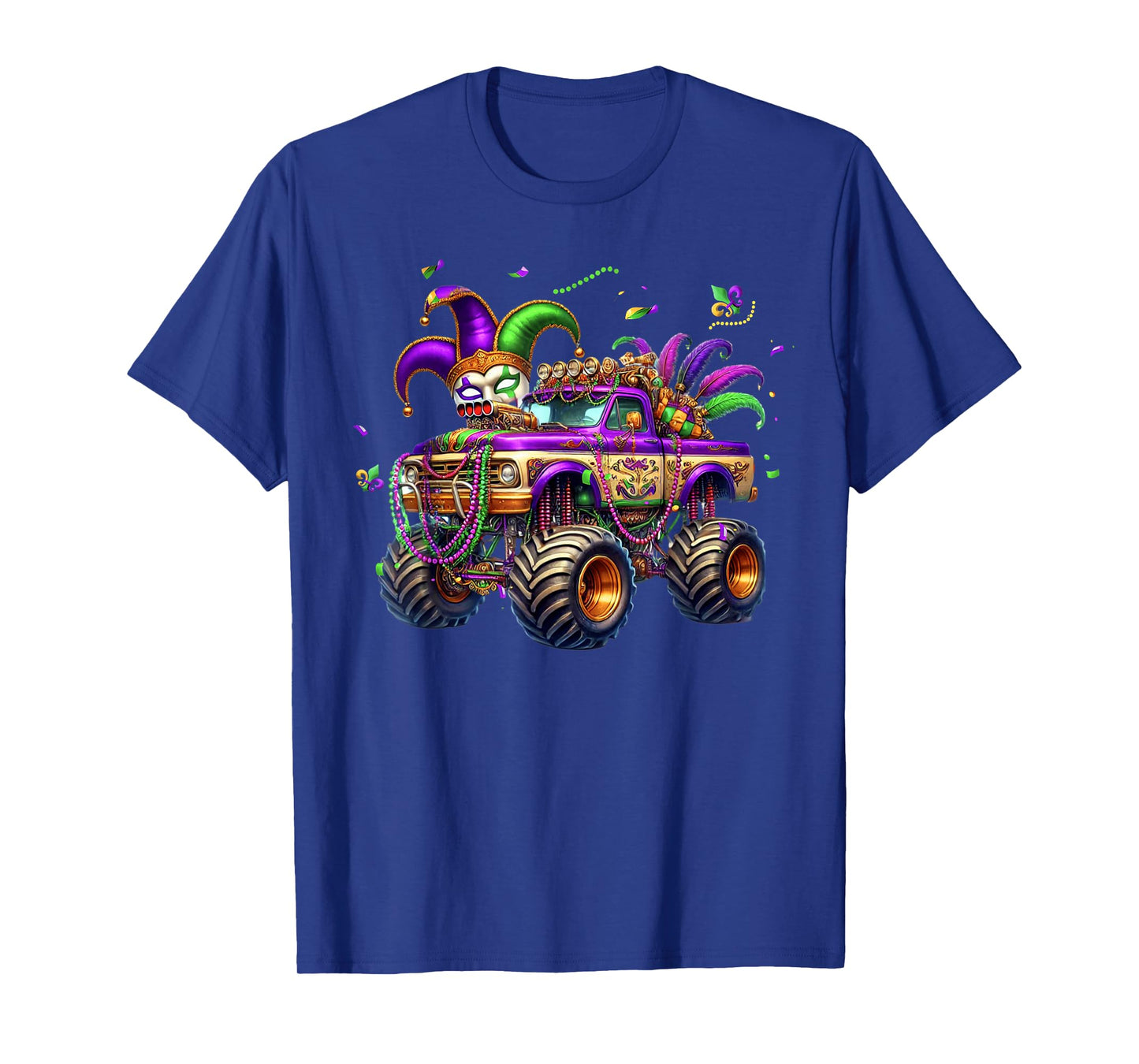 Mardi Gras Monster Truck Kids Toddlers New Orleans Festival T-Shirt