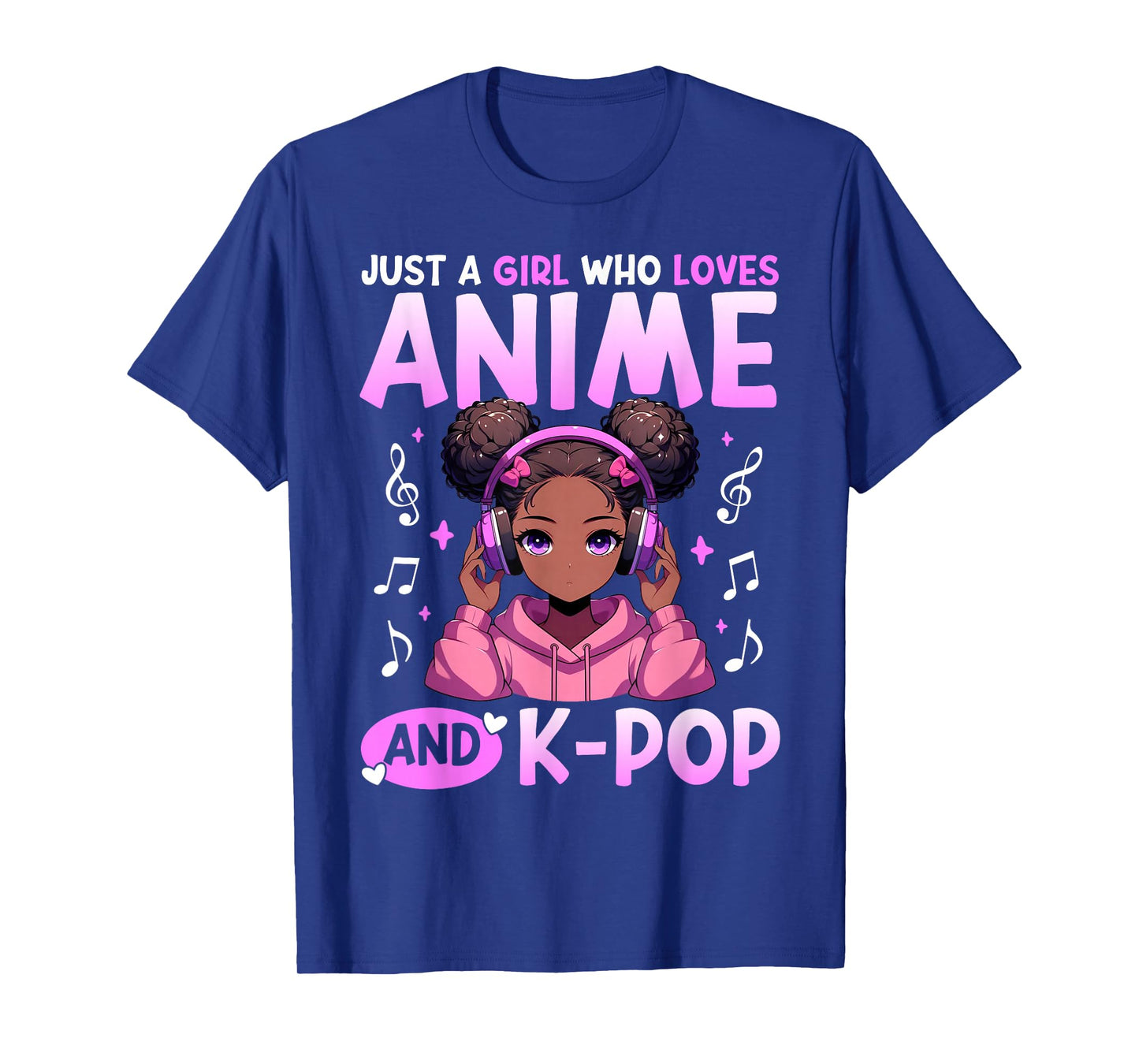 Just A Girl Who Loves Anime and K-Pop African American Afro T-Shirt