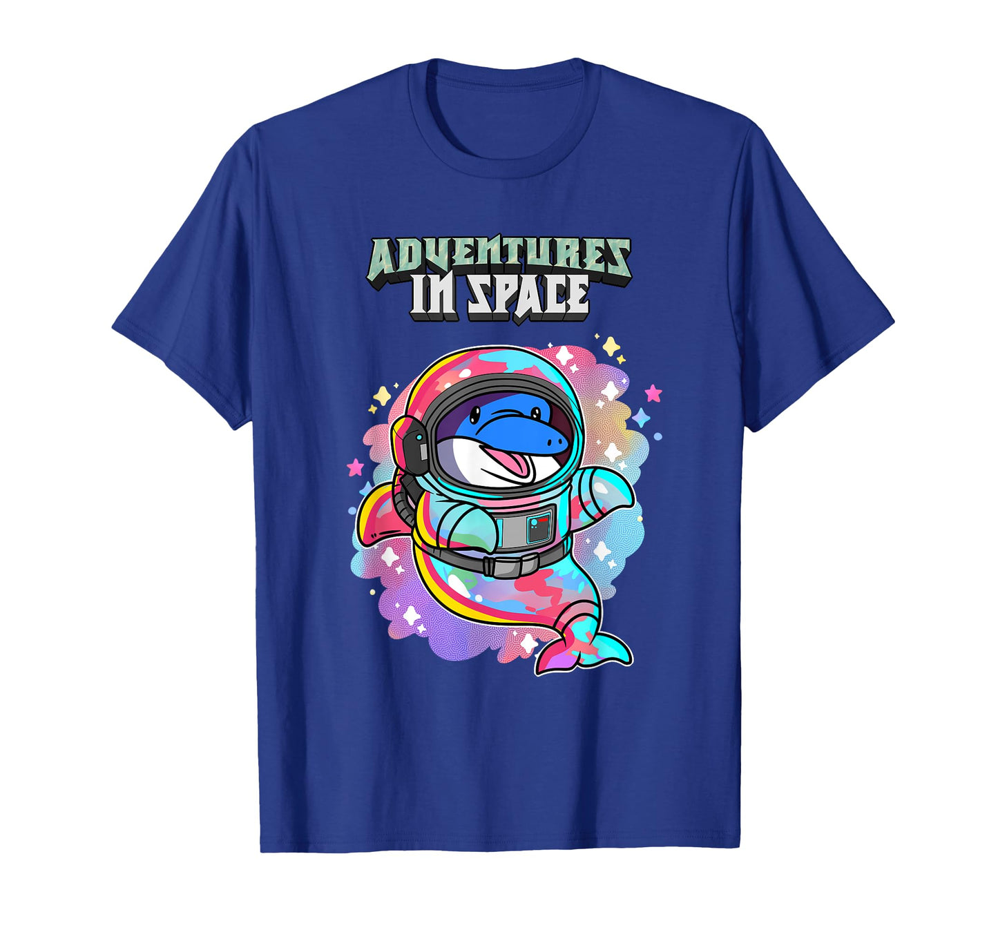 Adventures In Space Astronaut Dolphin Kawaii T-Shirt