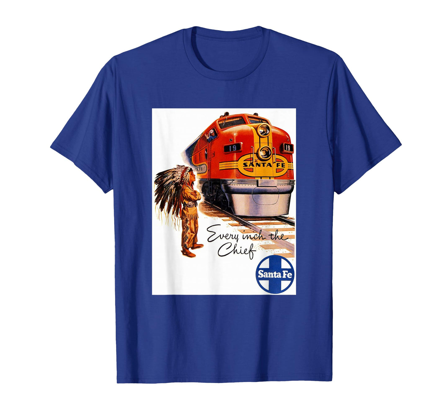 Santa Fe Railway Native American Train Rails Travel Retro T-Shirt