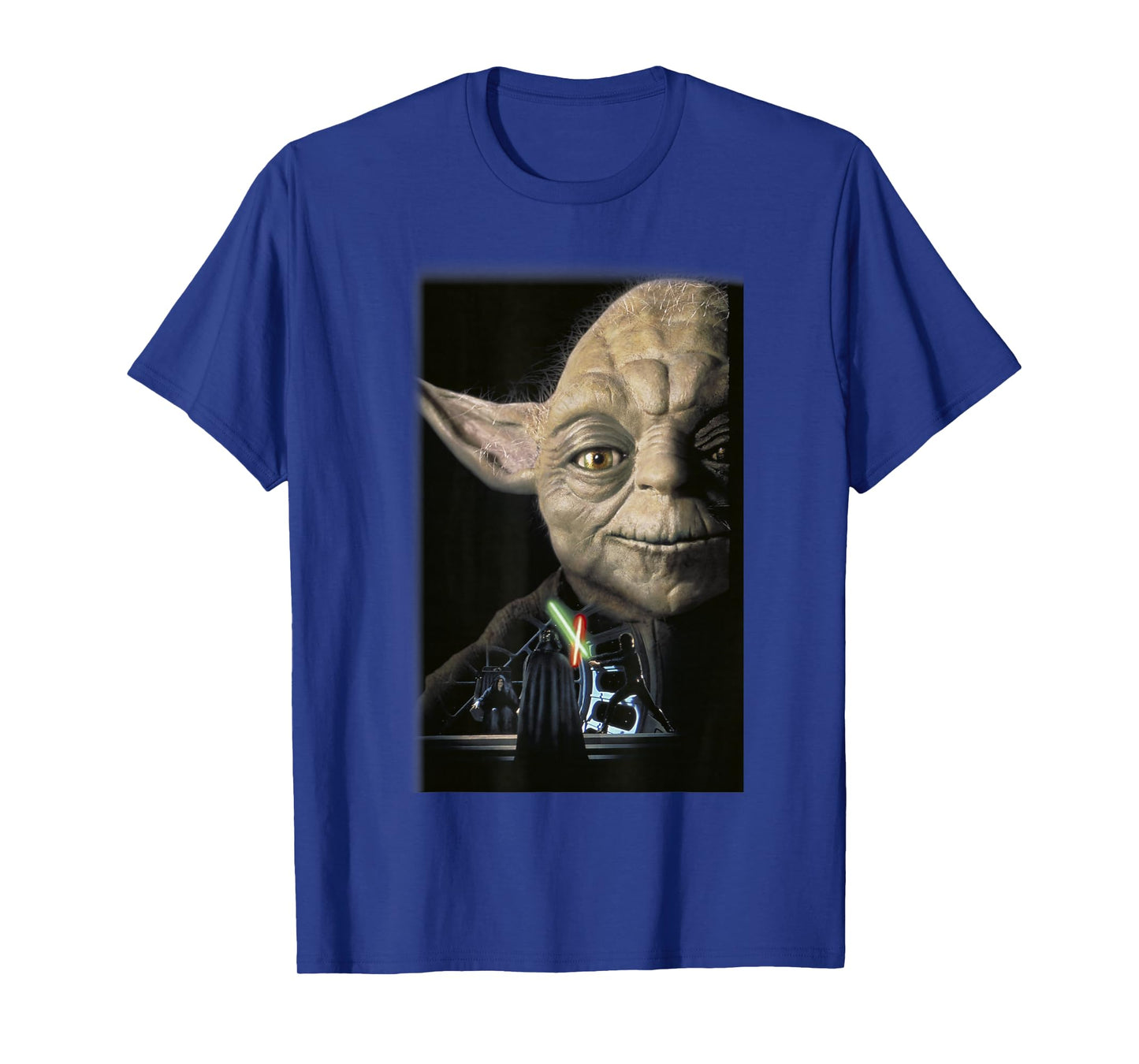 Star Wars Yoda Big Face Lightsaber Battle T-Shirt