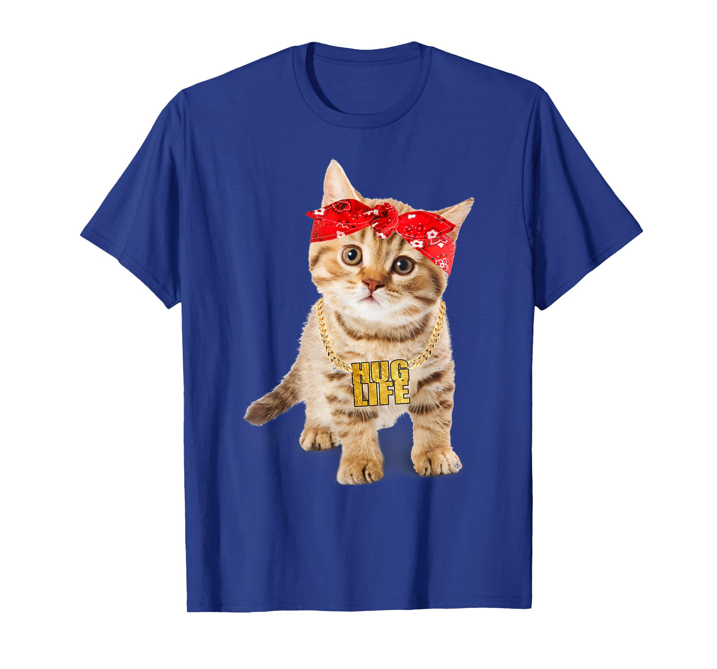 Hug Thug Gangster Life Gold Chain Cat Shirt Gangsta Cat Tee T-Shirt for Men Women