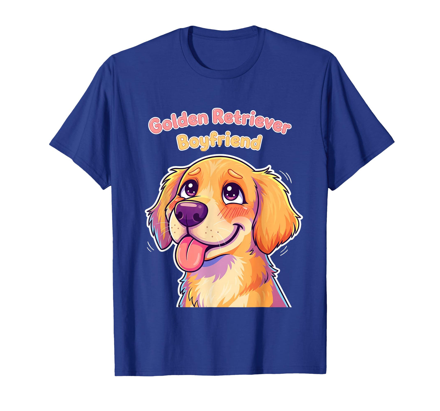 Kawaii Golden Retriever Boyfriend Tee Funny Couple Gifts T-Shirt