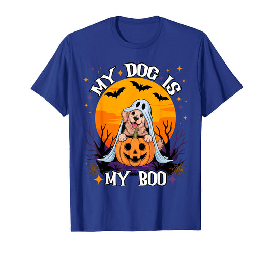 Dog Halloween Ghost Golden Retriever My Dog is My Boo Meme T-Shirt