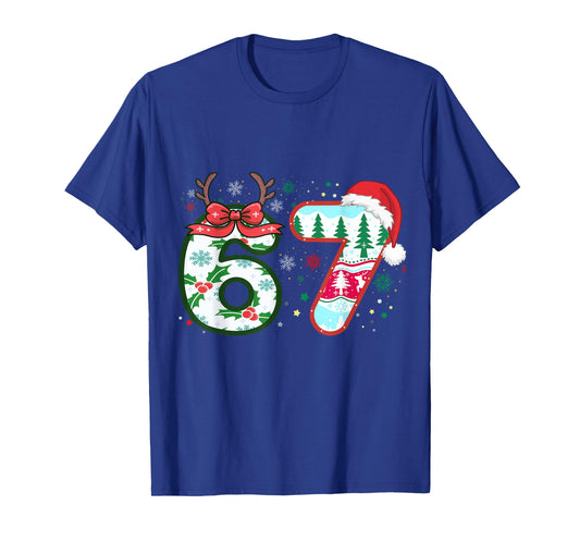 Funny Six Seven 67 Meme Christmas Costume Women Men Boy Girl T-Shirt