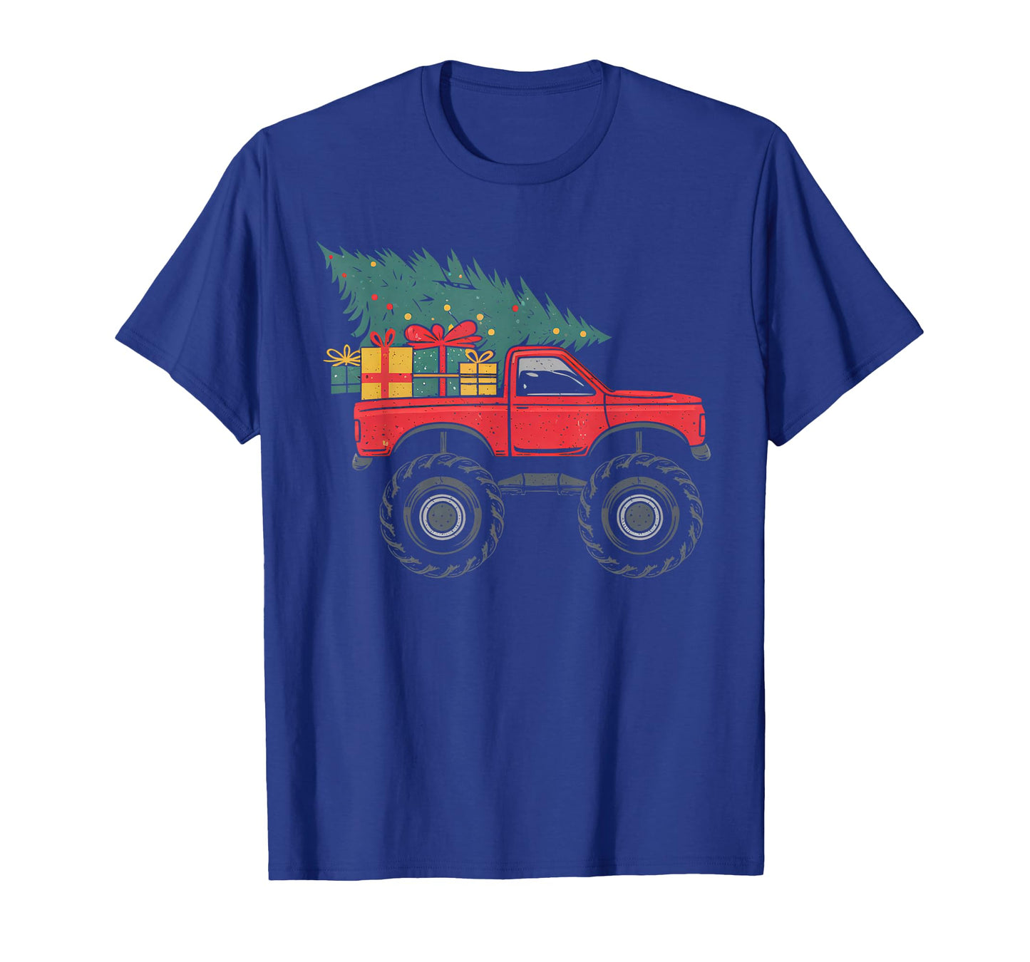 Boys Monster Truck Christmas Tree Xmas Squad Kids Toddler T-Shirt
