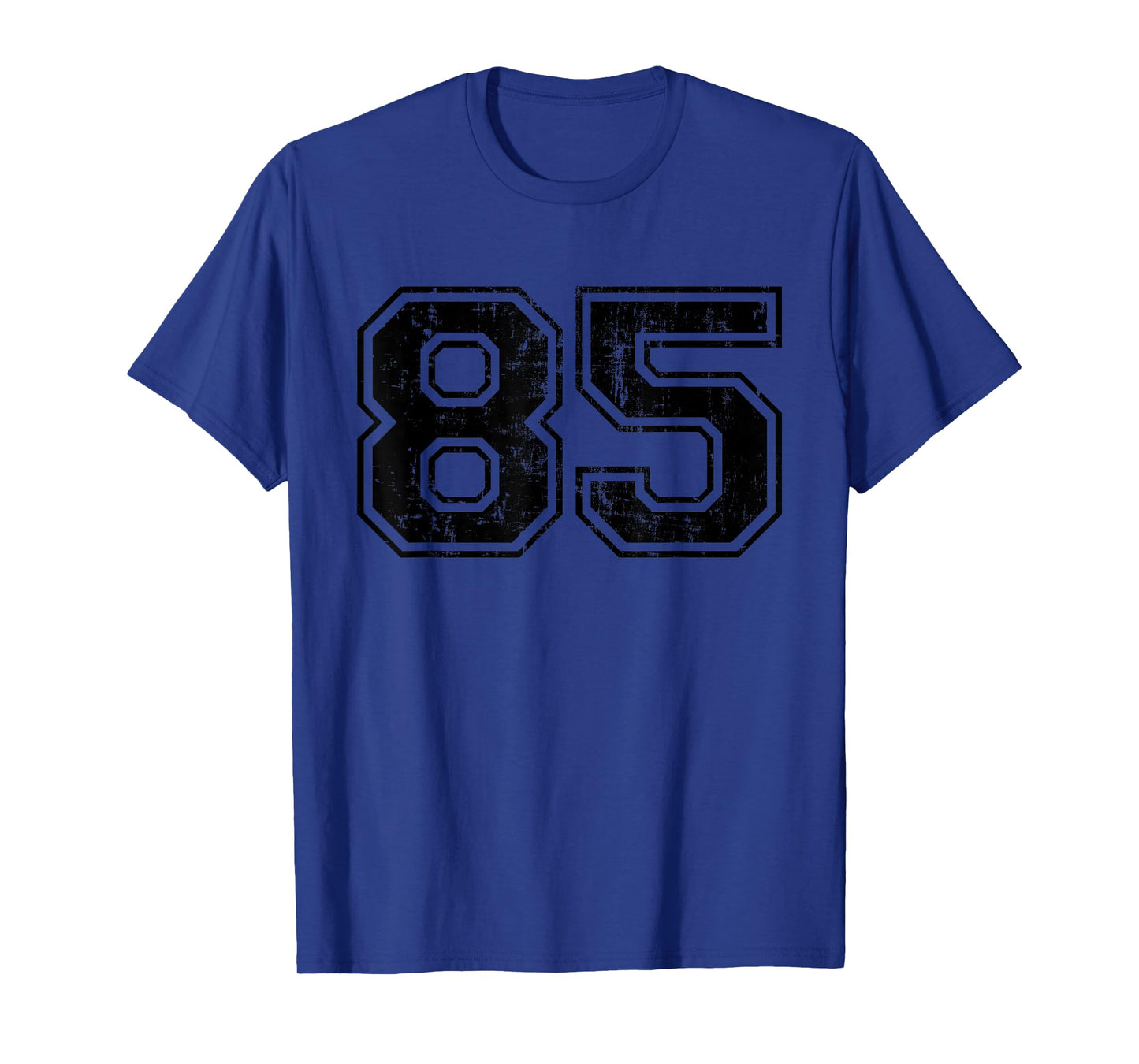 Number 85 Varsity Distressed Vintage Sport Team Player's T-Shirt