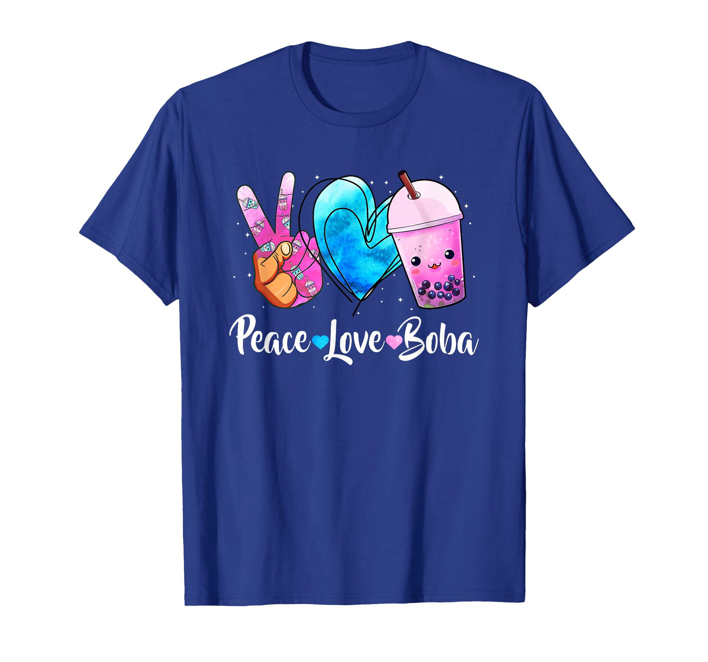 Peace Love Boba Bubble Tea For Teen Girls Kawaii Japanese T-Shirt