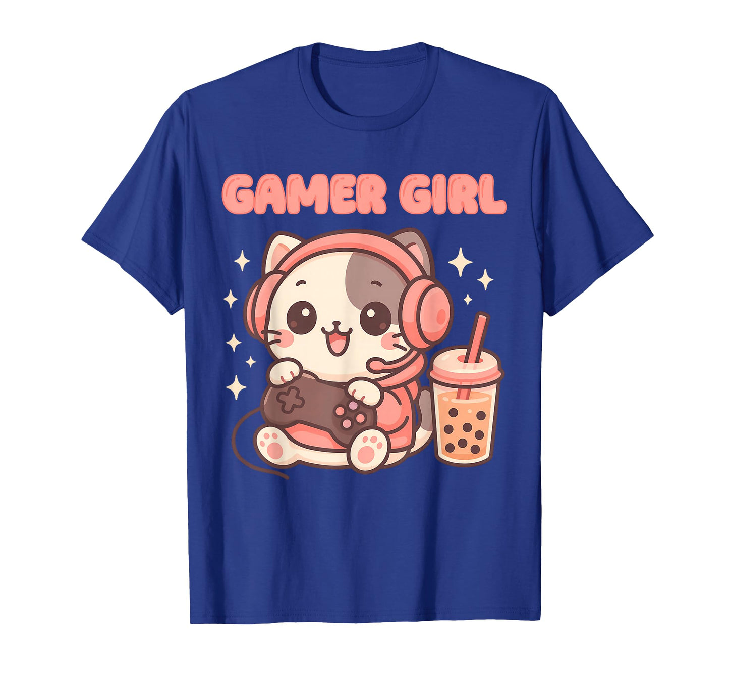 Gamer Girl Cat Gaming Cute Video Game Kawai Women Girls T-Shirt