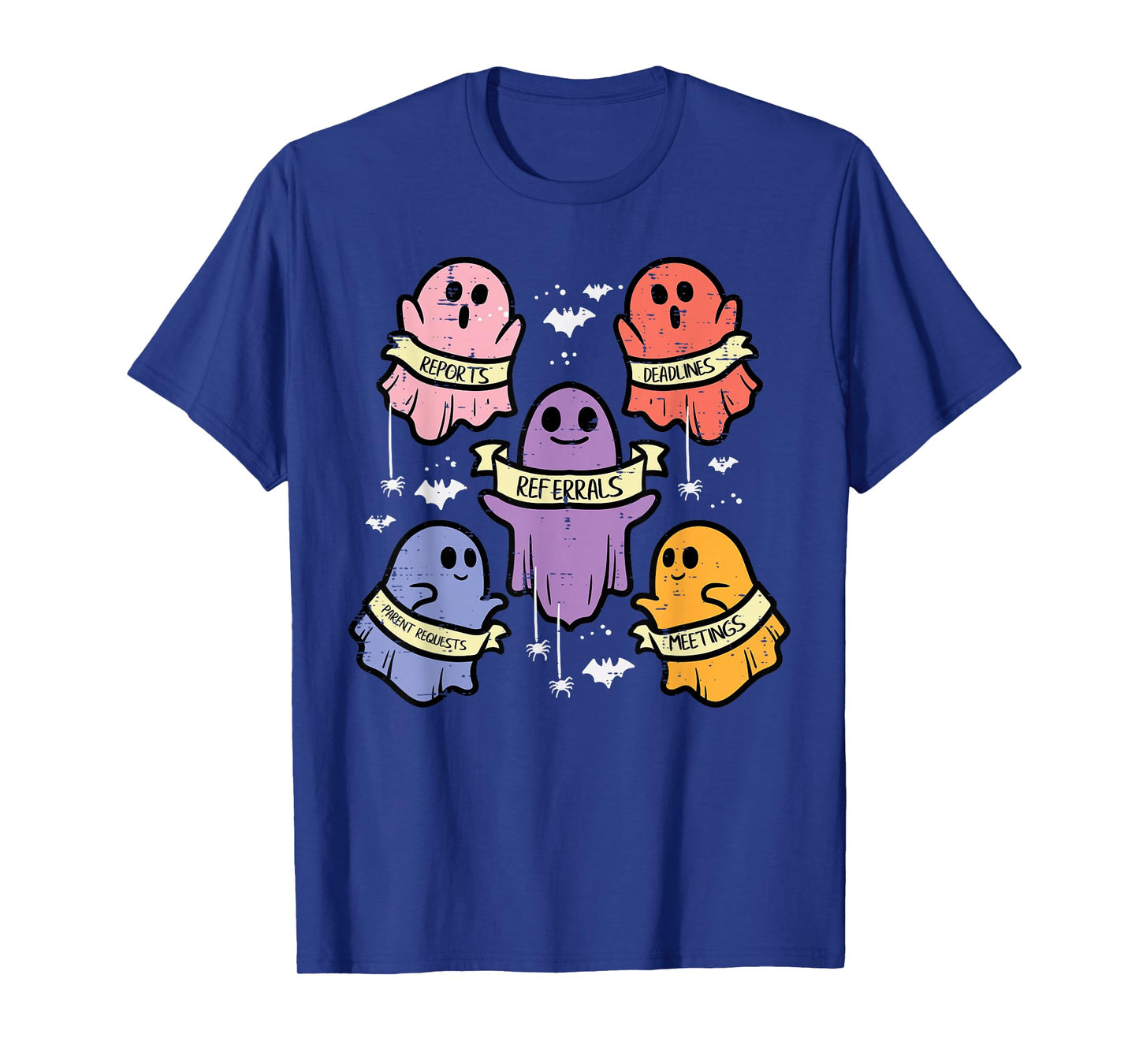 Halloween School Counselor Ghost Social Worker Costume Women T-Shirt