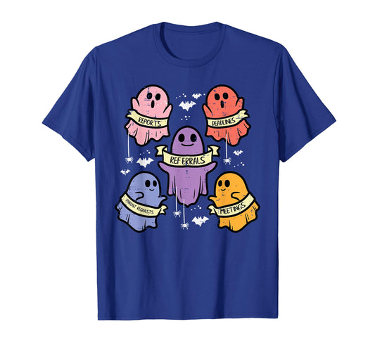 Halloween School Counselor Ghost Social Worker Costume Women T-Shirt