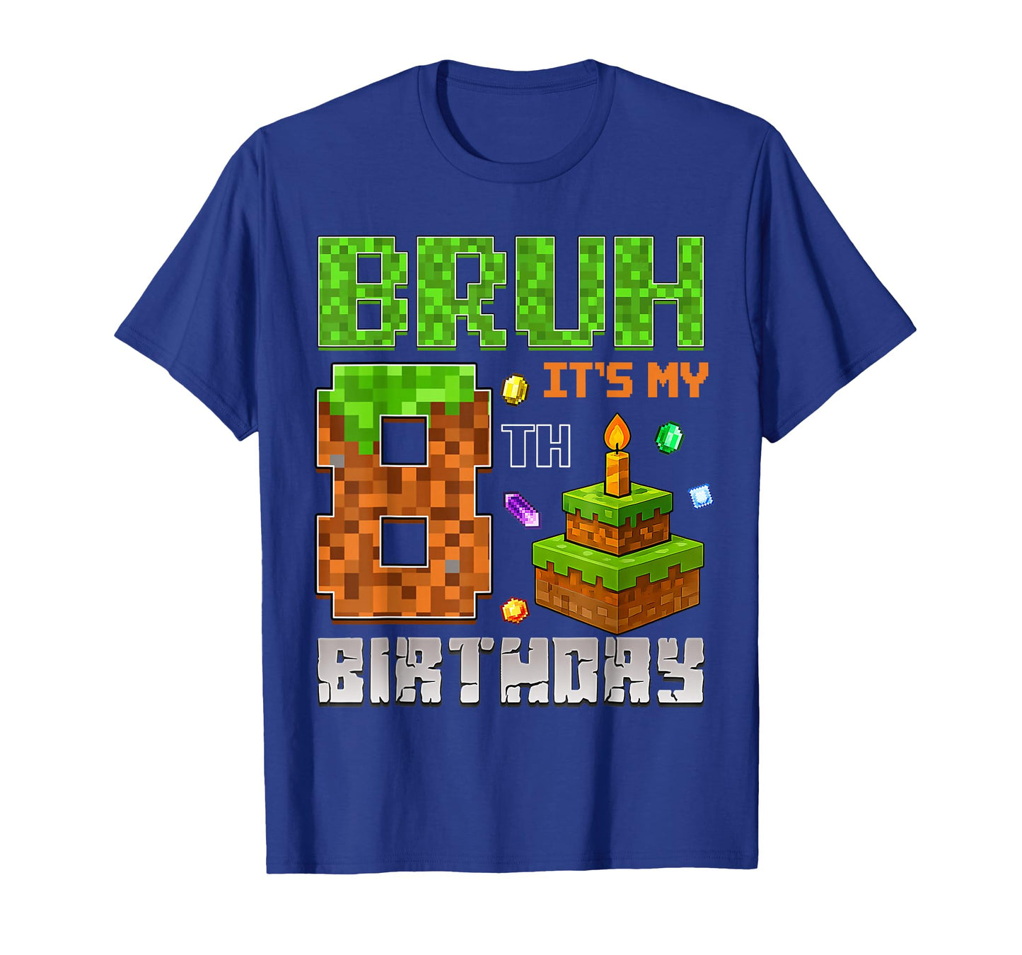 It's My 8th Birthday Game Pixel 8 Year Old Birthday Boy T-Shirt
